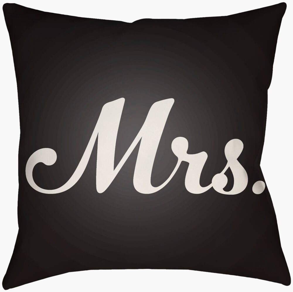 Mr & Mrs Accent Pillow, Decorative Pillow by Surya, 16" length x 16" width