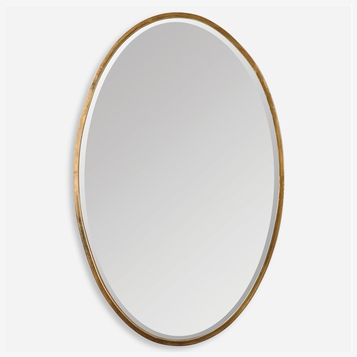 Herleva Gold Oval Mirror, by Uttermost, 17.75" width x 27.87" height x 1.12" depth View 1