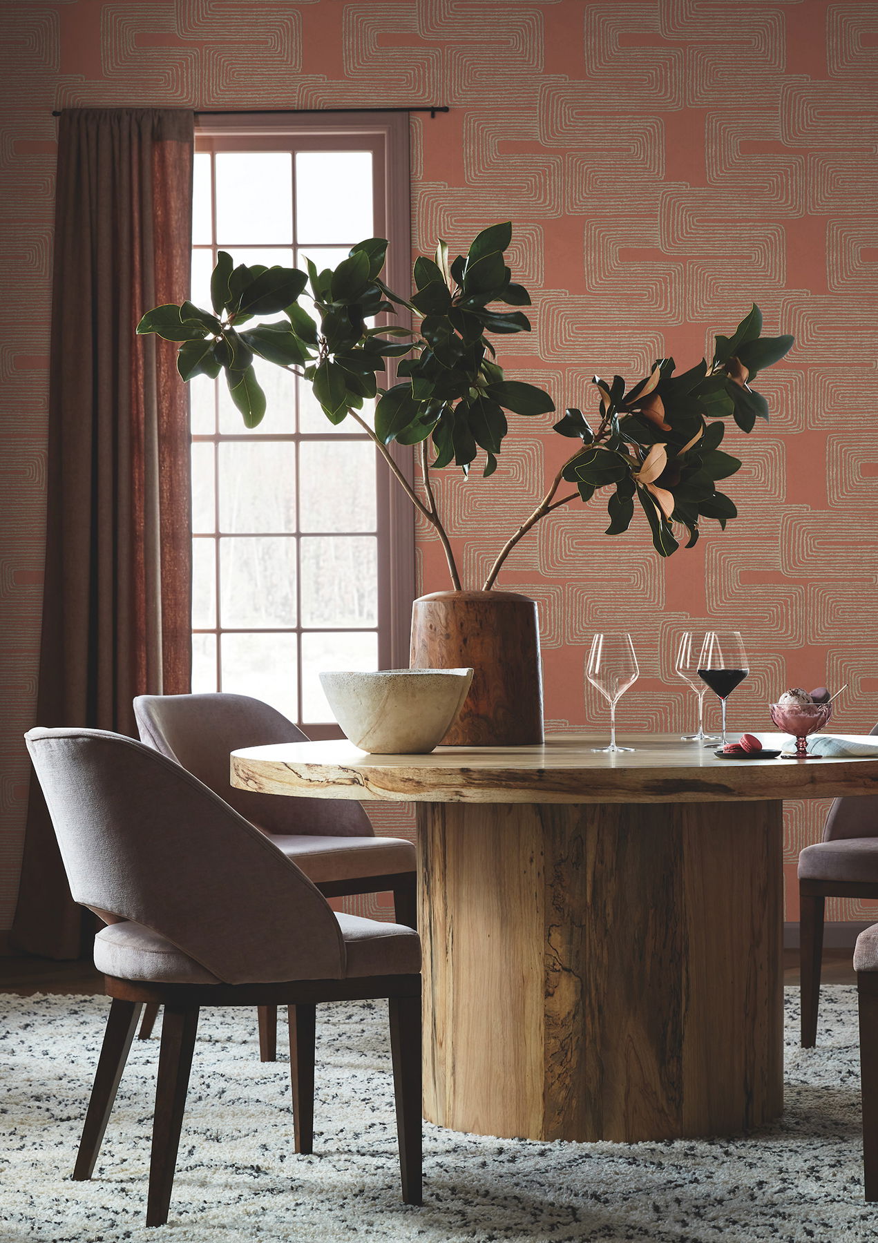 Zulu Thread Coral & Glint Wallpaper large image 