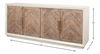 Hollis 4 Door Sideboard, Ant.White, Cabinets & Sideboard by Sarreid, 80" length x 19" width x 33" height thumbnail 13