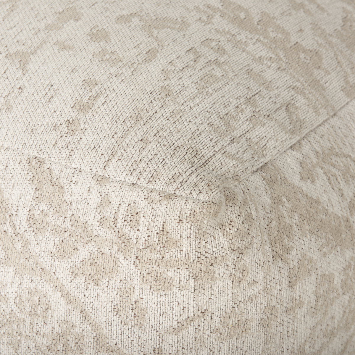 Khloe Large Cream Pouf, Ottoman by Mercana, 36" length x 36" width x 17" height View 7