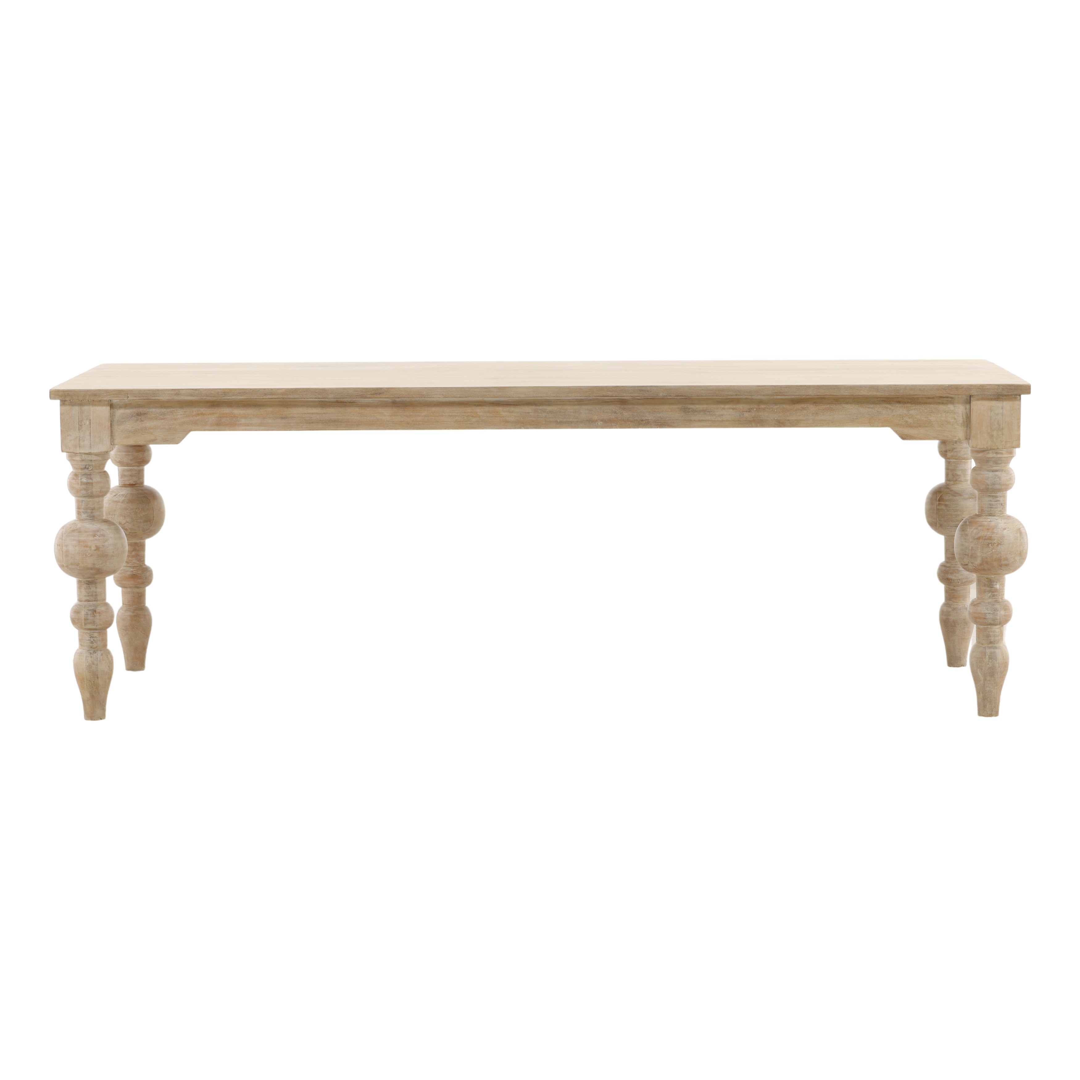 Annette Dining Table Whitewash, by Dovetail, 87" width x 30" height x 39" depth View 2