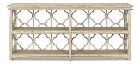 Quatrefoil Bookshelf Console Table