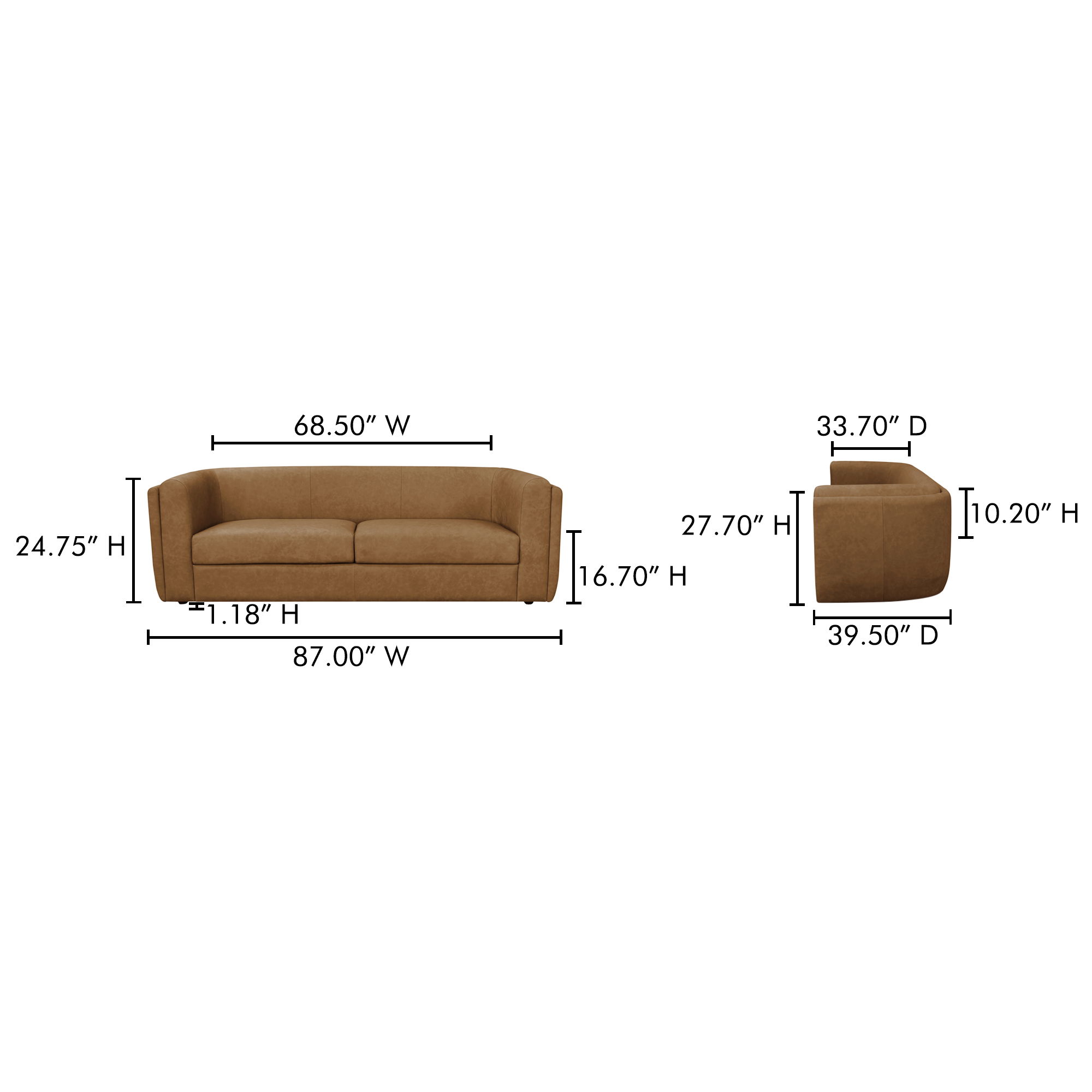 Alora Sofa Tan Leather large image 