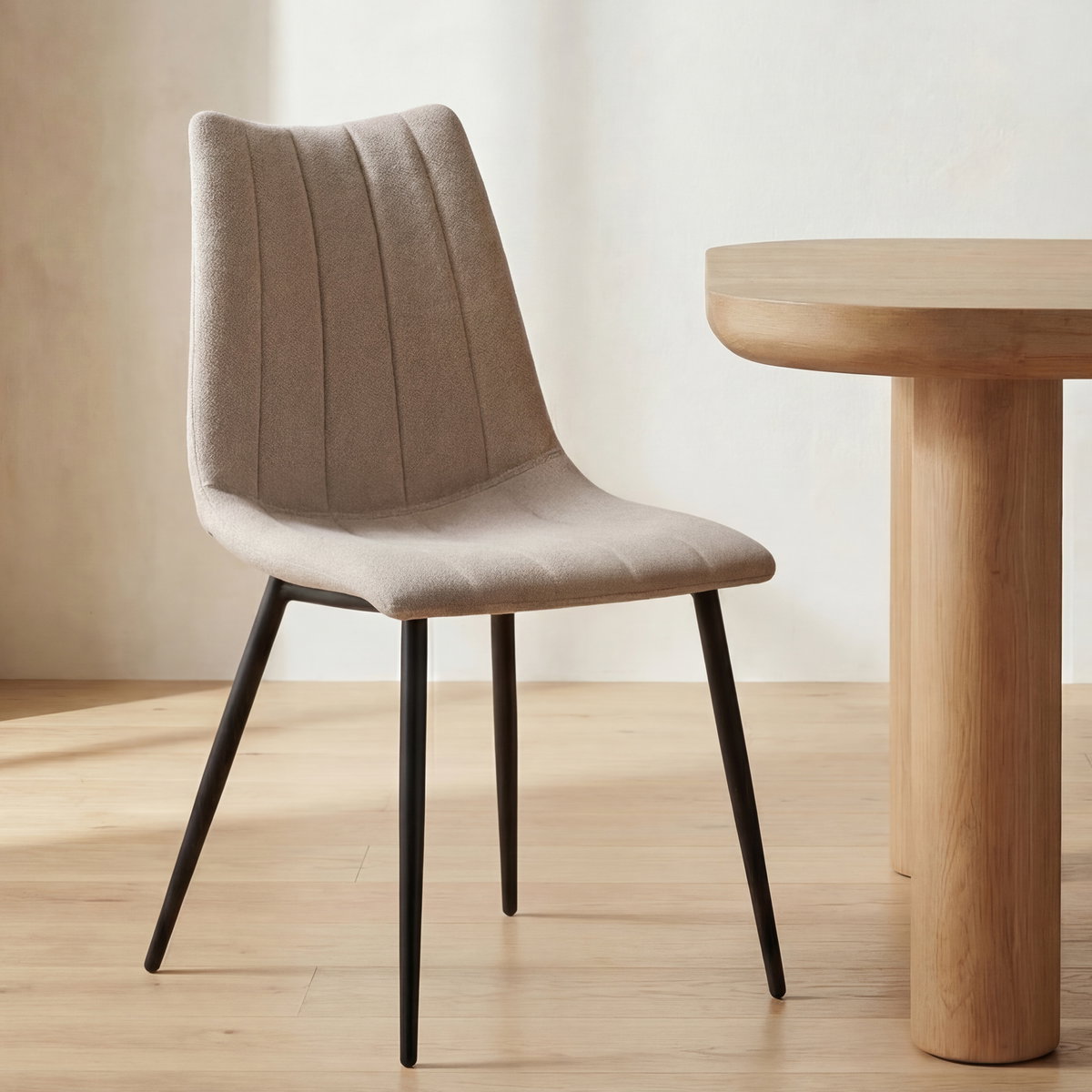 Alibi Dining Chair Beige-set Of Two, by Moe's Home, 18" width x 33" height x 20" depth View 7
