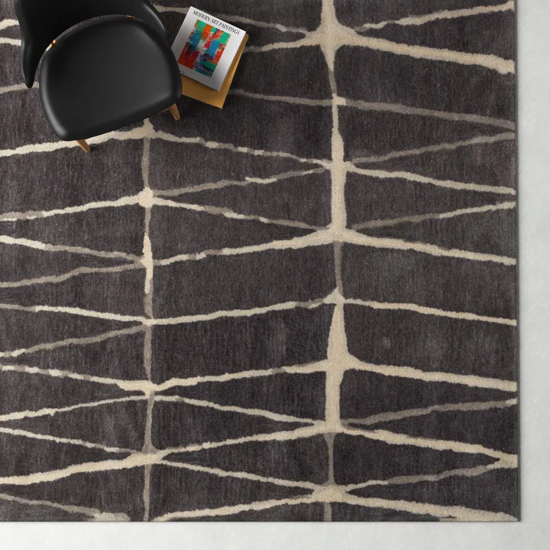 Turin Hand-Tufted Gray/Cream Area Rug large image 