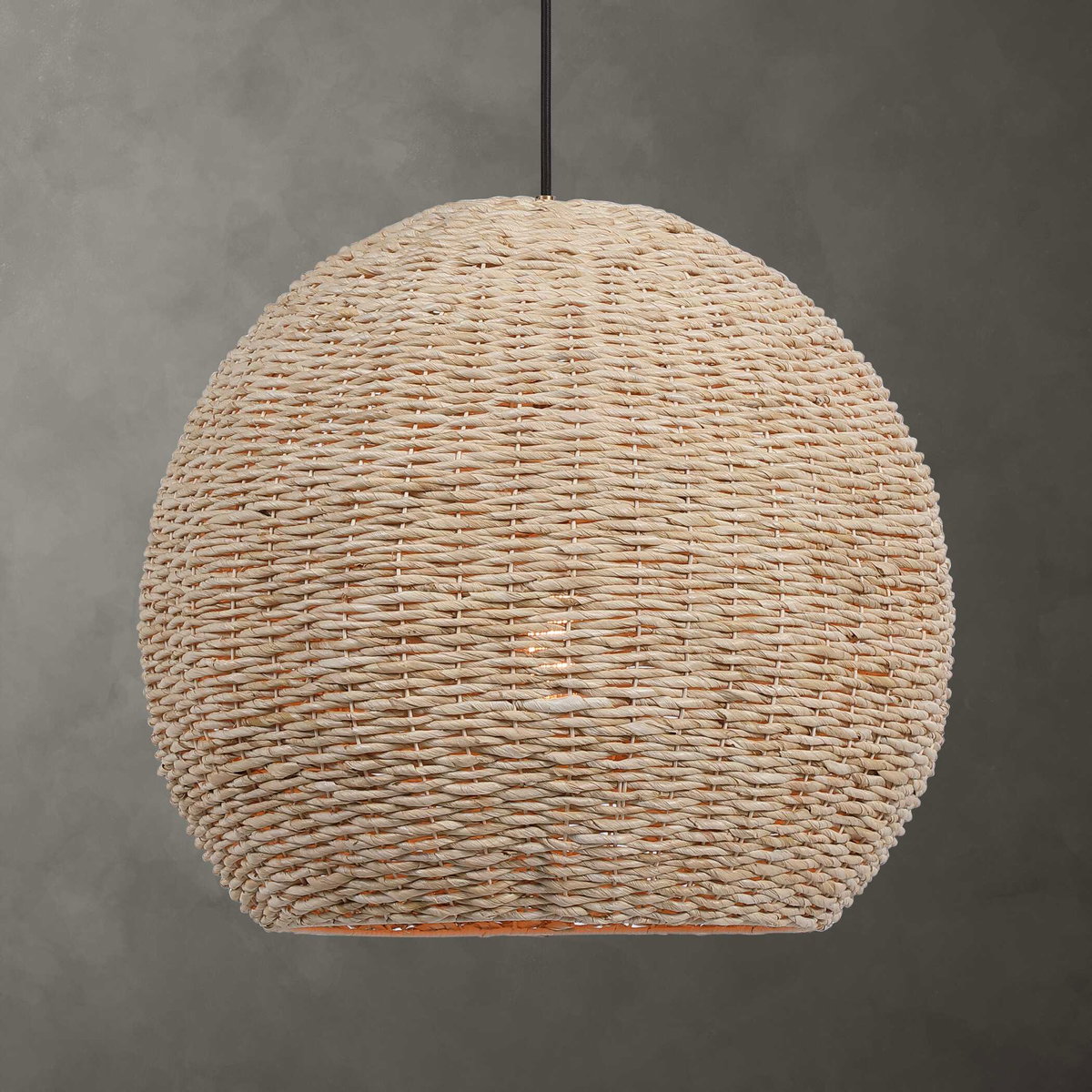 Seagrass 1 Light Dome Pendant, by Uttermost, 24" width x 21.75" height x 24" diameter View 2