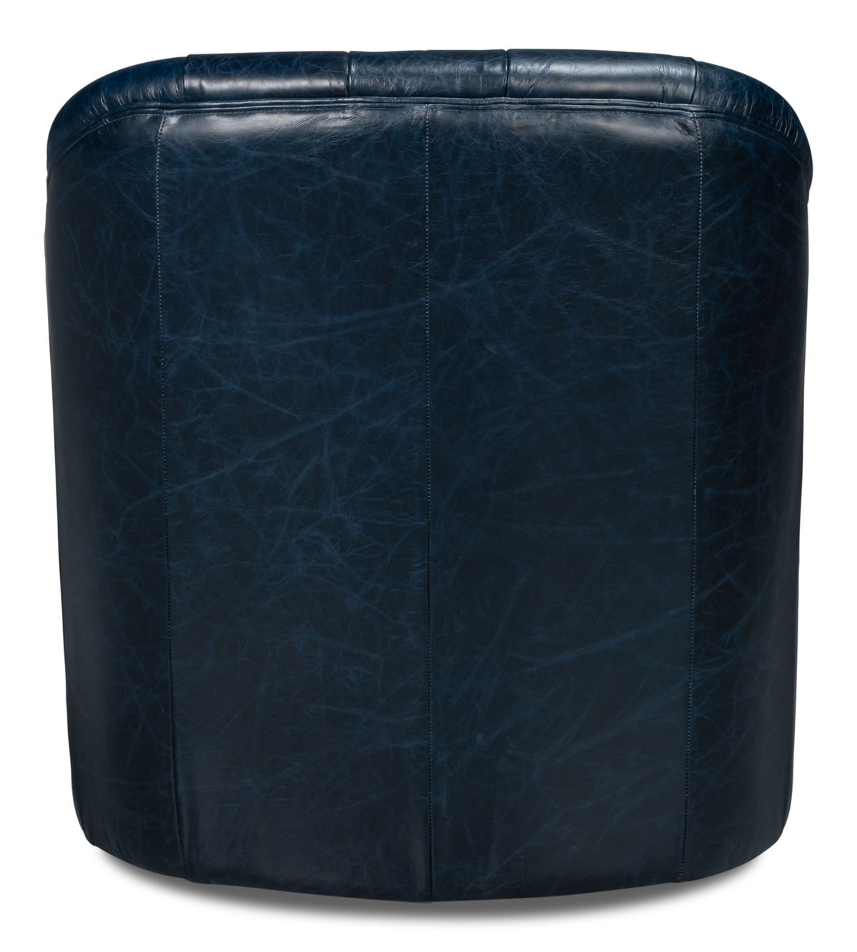 Coolidge Leather Swivel Chair  Blue, by Sarreid, 2'4" length x 2'6" width x 2'7" height View 10