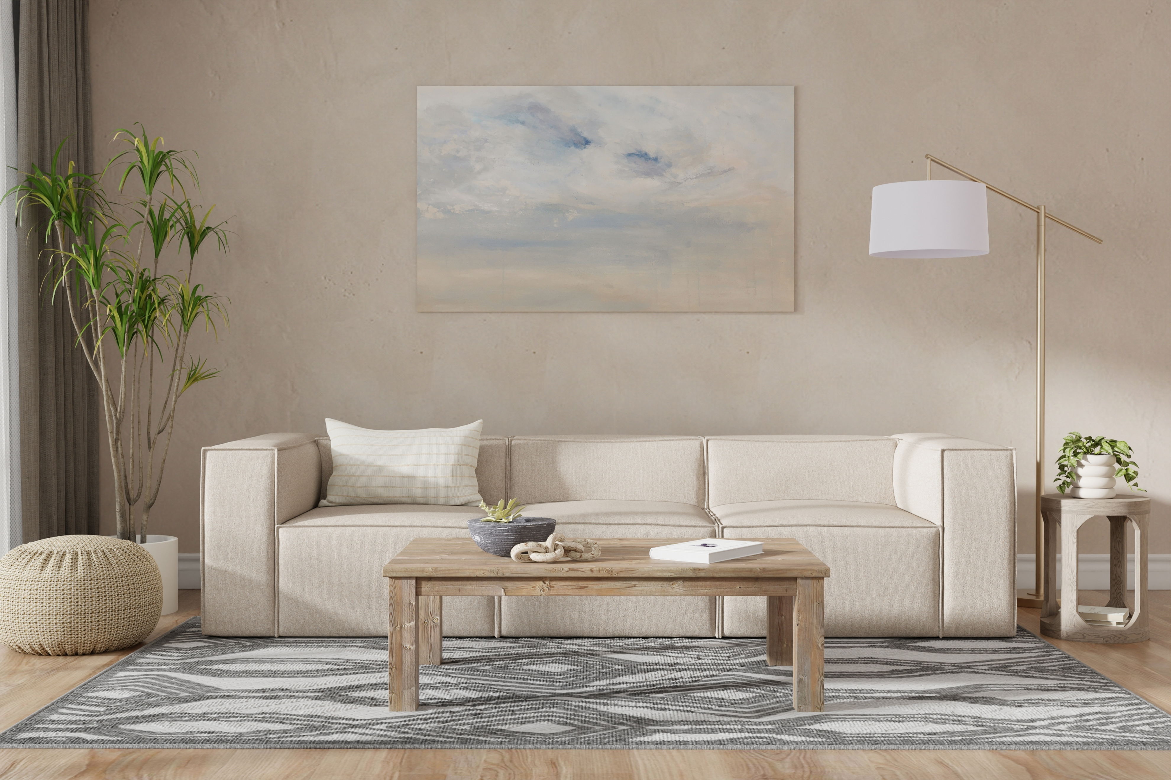 Miles Sofa, Fabric, Sofas & Sectional by Sarreid, 109" length x 39" width x 27" height View 13