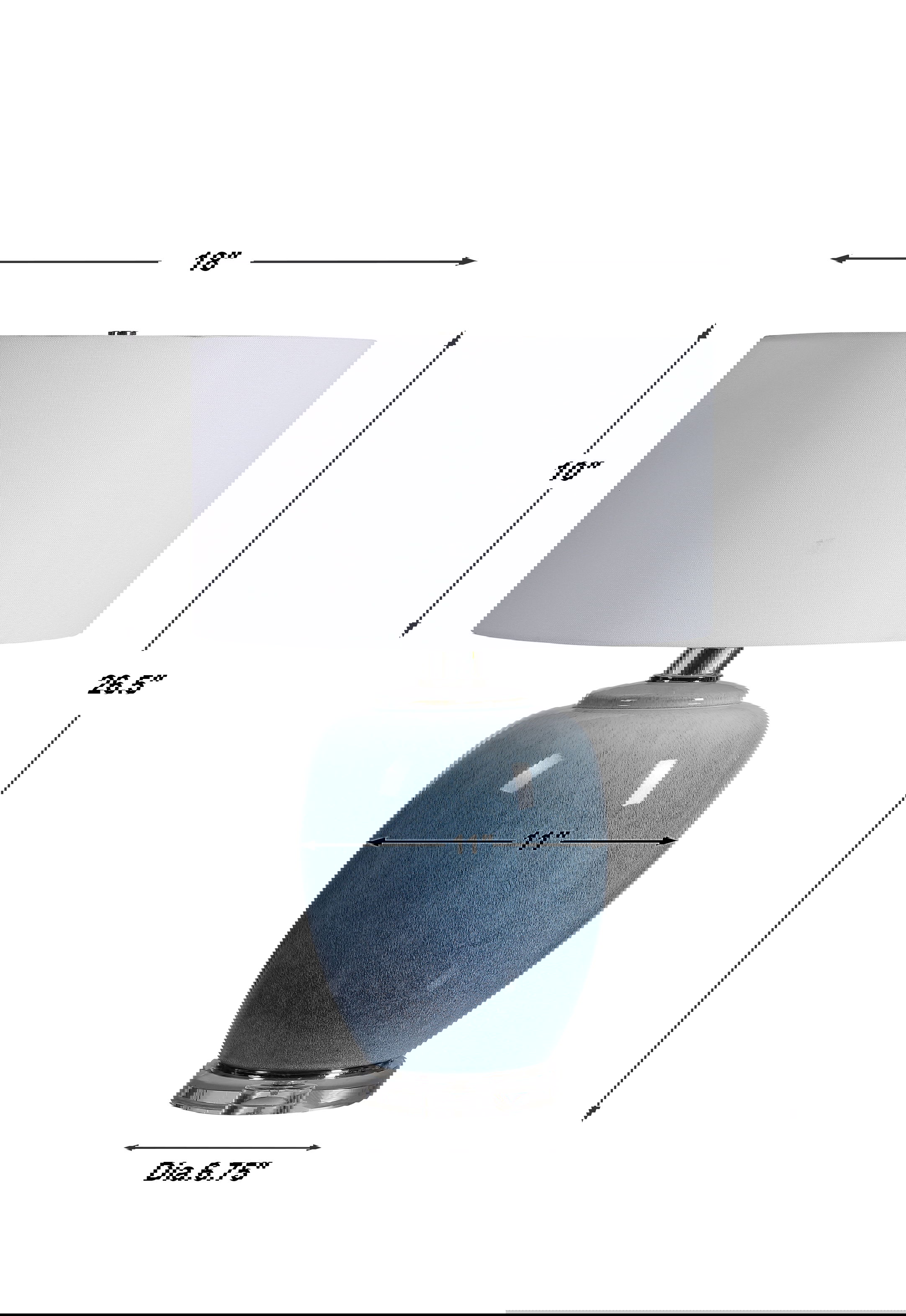 Blue Waters Ceramic Table Lamp, by Uttermost, 18" width x 26.5" height x 18" depth View 3