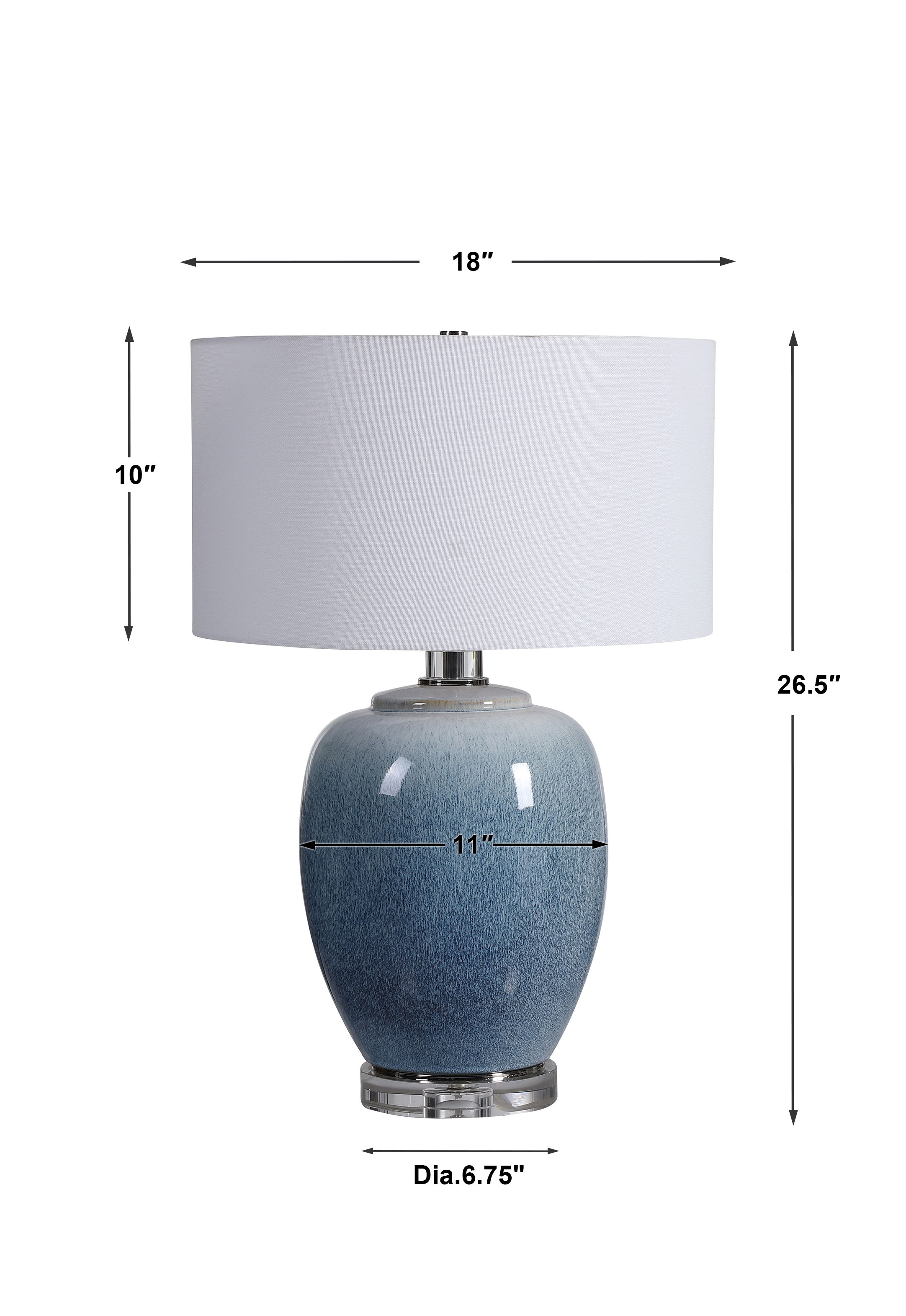 Blue Waters Ceramic Table Lamp large image 