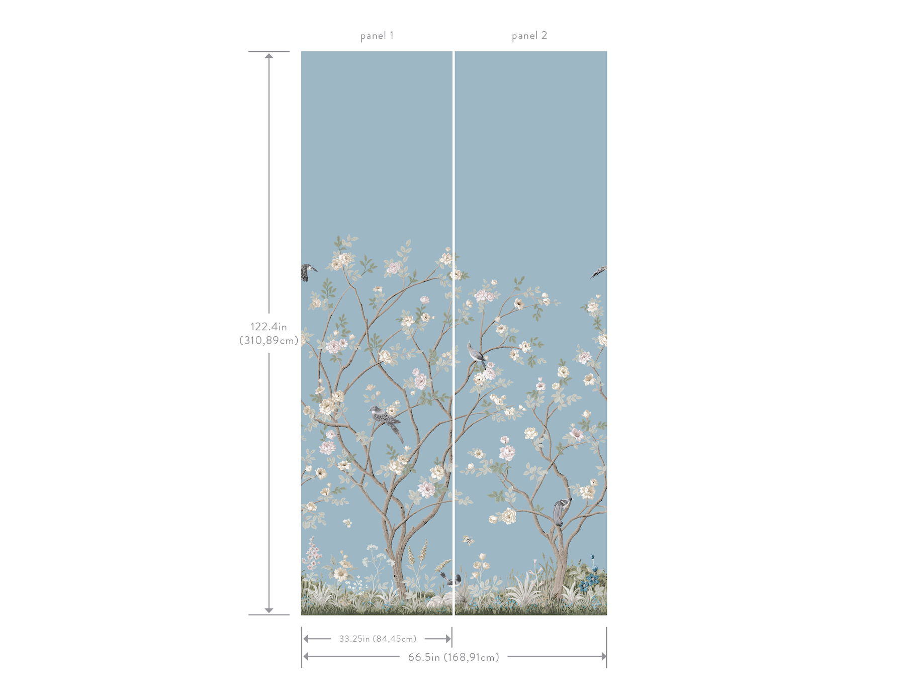 Lingering Garden Sky Blue Wall Mural large image 