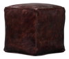 Sunday Afternoon Leather Cube Dark Brn, by Sarreid, 1'3" length x 1'3" width x 1'4" height thumbnail 8