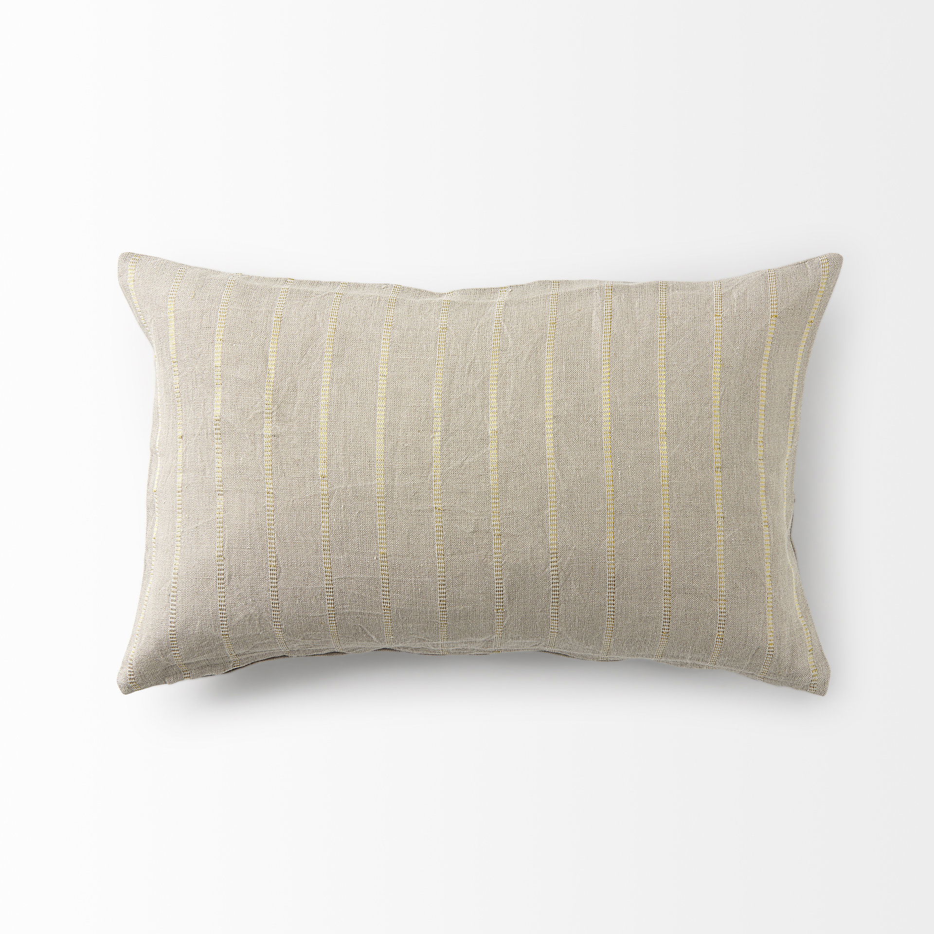 Danika  Beige and Gold Fabric Decorative Pillow Cover large image 