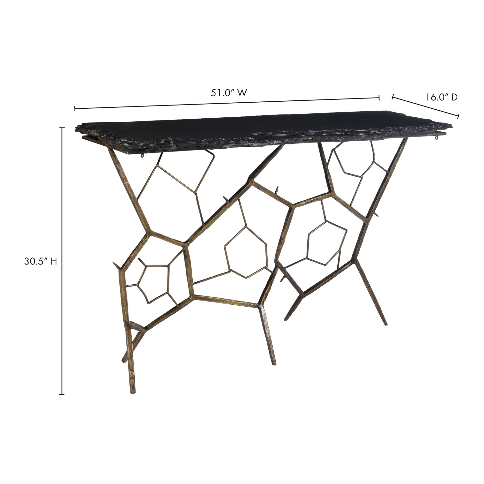 Nate Slate Console Table Dark Grey large image 