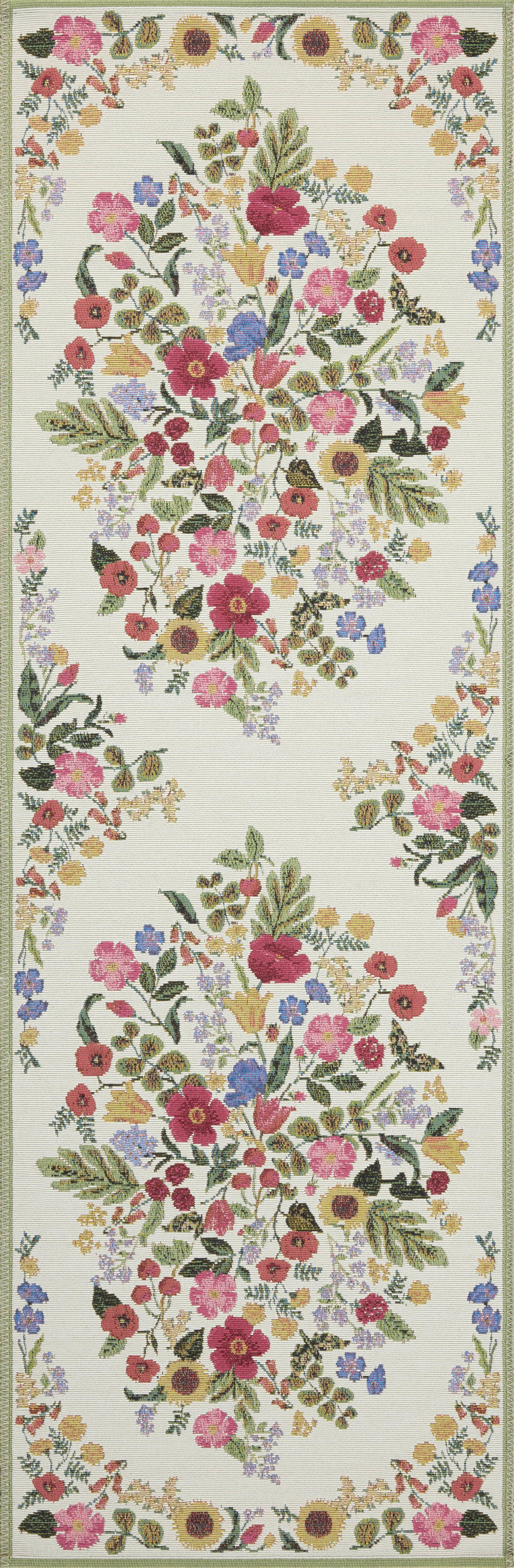 Rifle Paper Co. x Loloi Perennial Rug, 2'5" length x 7'8" width View 4