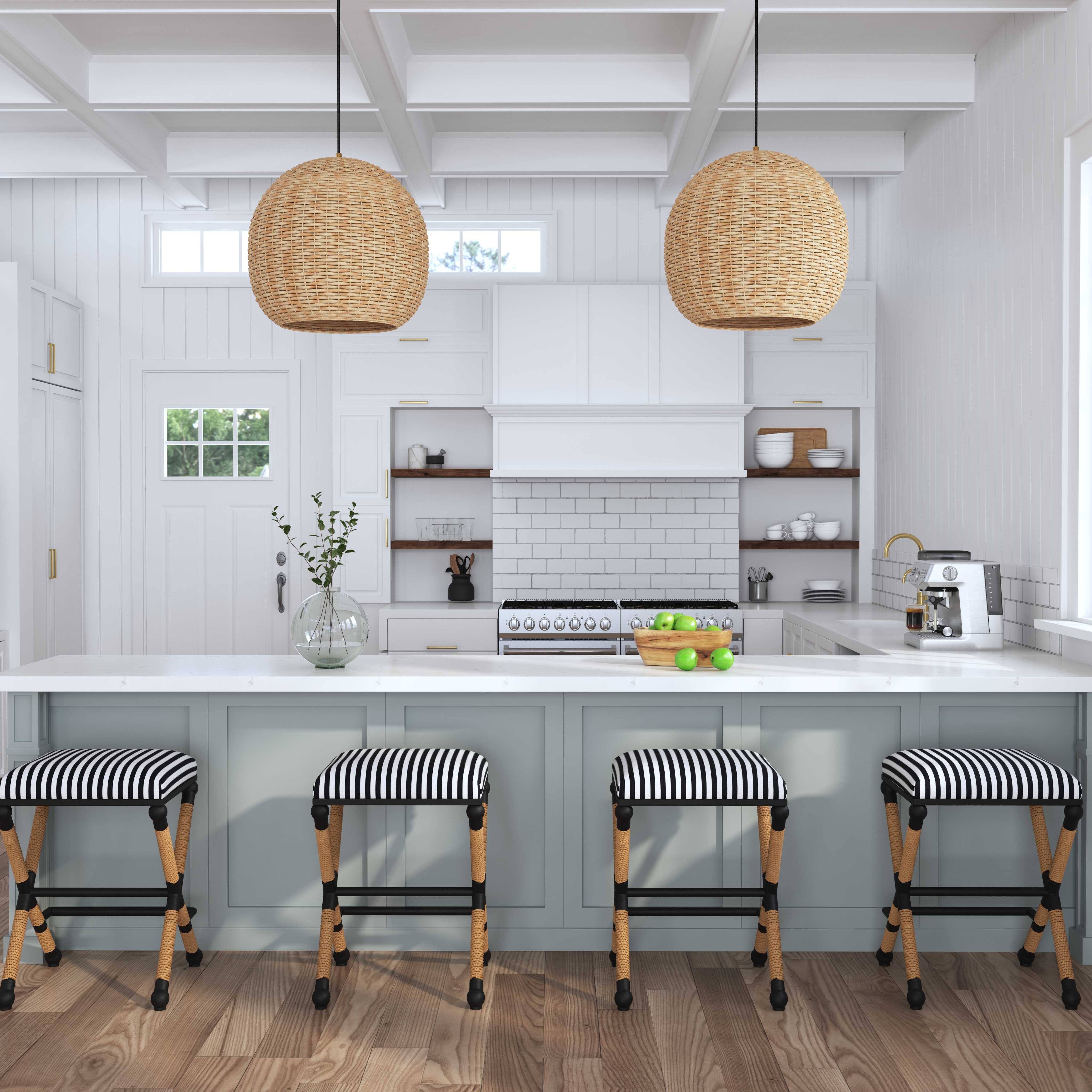 Seagrass 1 Light Dome Pendant, Ceiling Light by Uttermost, 24" width x 21.75" height x 24" diameter View 8