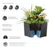 TruDrop Pinch Self Watering Square Planter, by Crescent Garden, 22.52" width x 20" height x 22.52" depth thumbnail 6