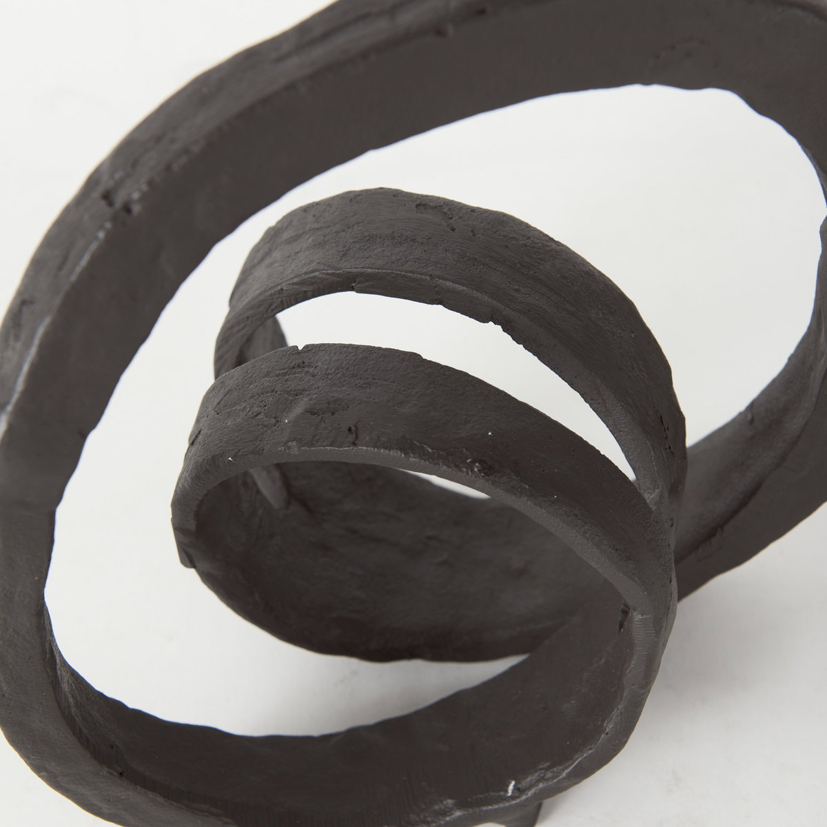 Stanislaw II Black Metal Infinite Ribbon Sculpture, Decorative Object by Mercana, 8.27" length x 4.72" width x 8.27" height View 9