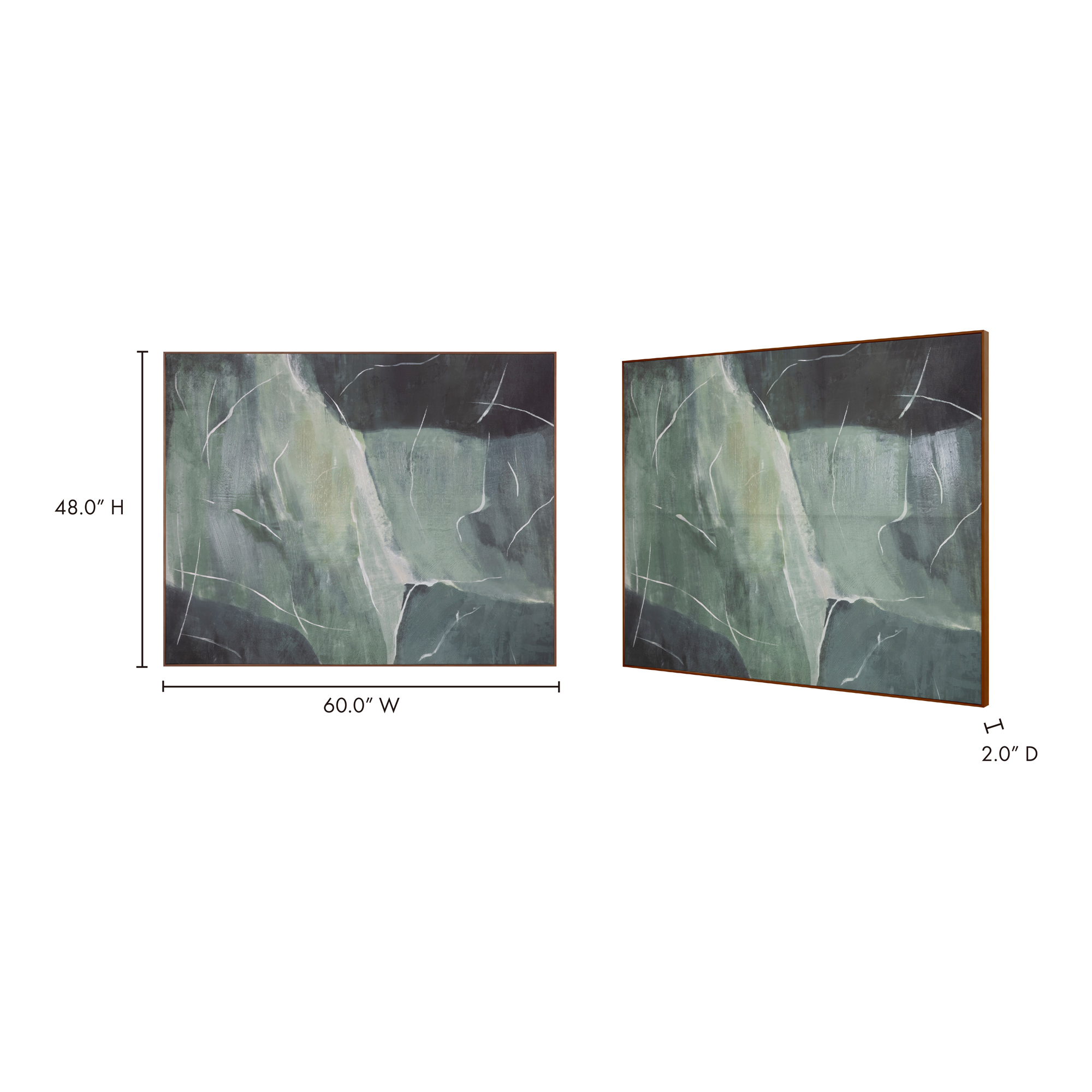 Impression Framed Painting Verdant Palette, by Moe's Home, 60" width x 48" height x 2" depth View 9