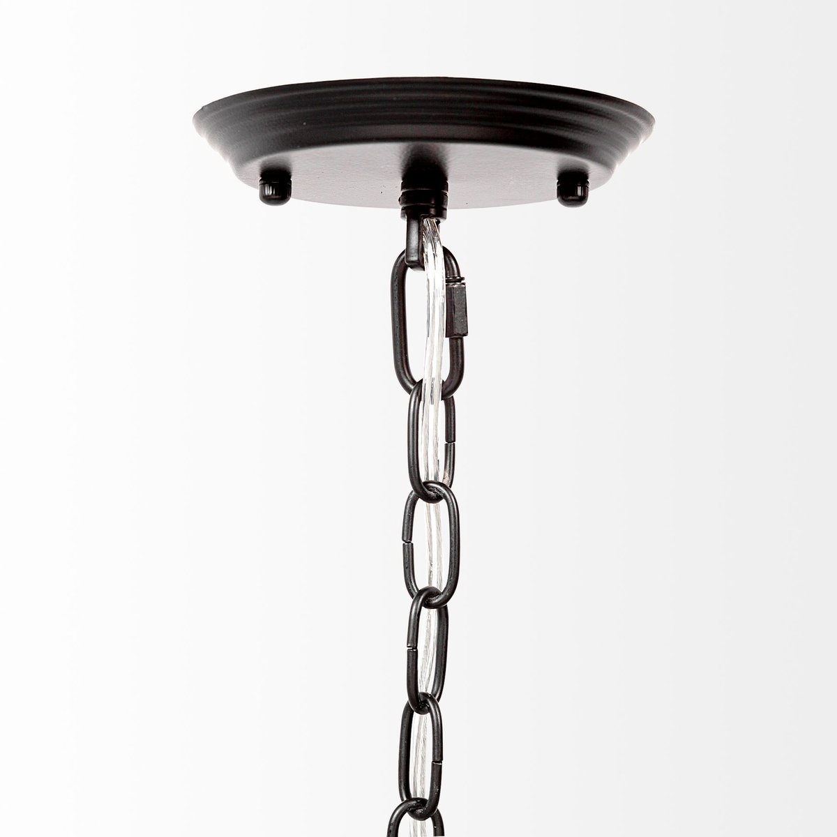 Decamp I (47.2'x36.2') Black Metal Chassis Glass Tube Twelve Light Chandelier, by Mercana, 47.24" length x 47.24" width x 36.22" height View 4