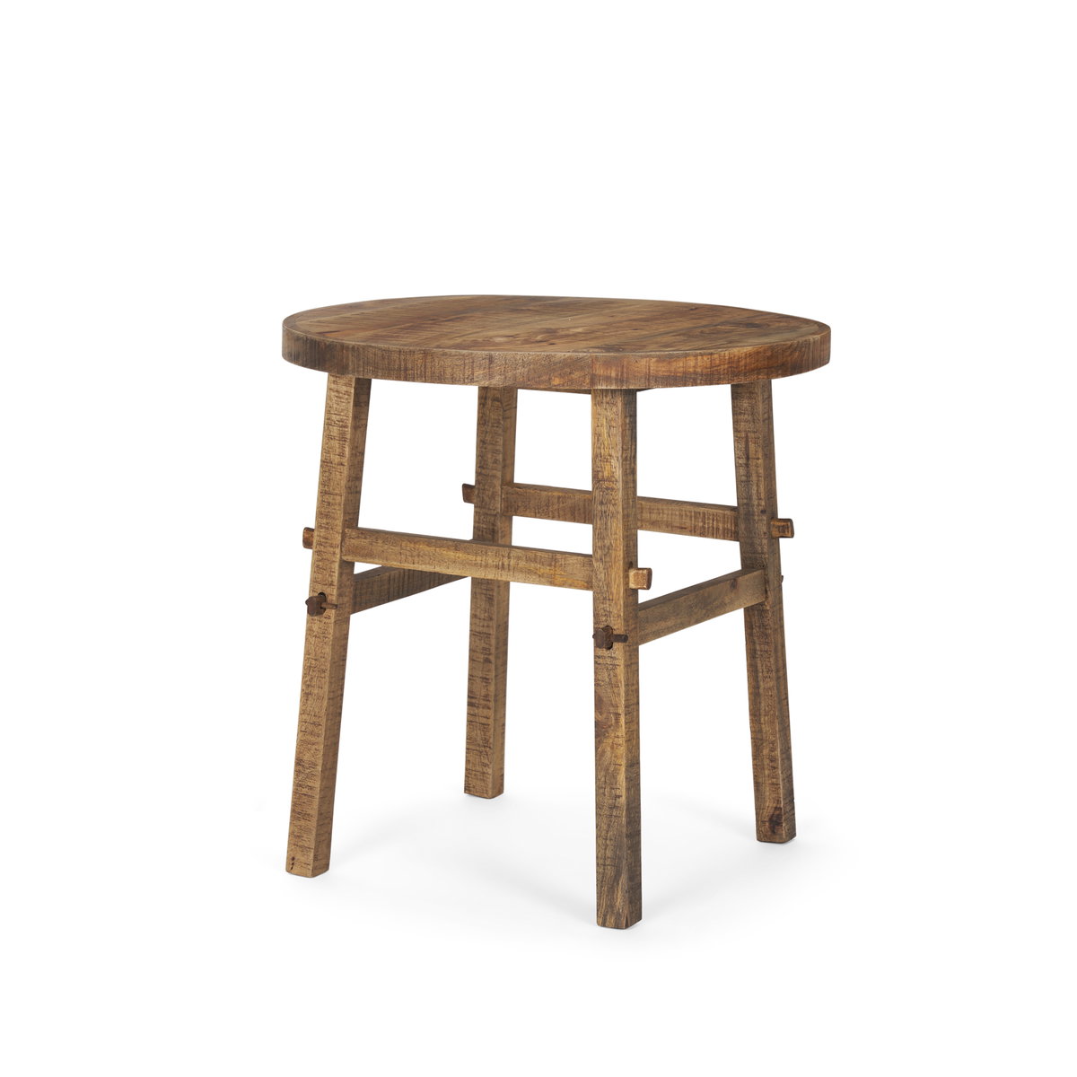Rosie Large Brown Wood End Table, Side & End Table by Mercana, 26" length x 26" width x 26" height View 1