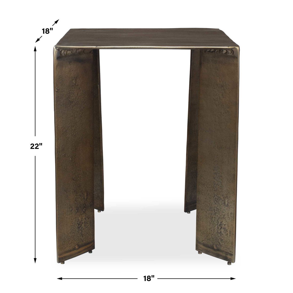 Reade Brass Outdoor Accent Table, Outdoor Table by Uttermost, 1'6" width x 1'10" height x 1'6" depth View 3