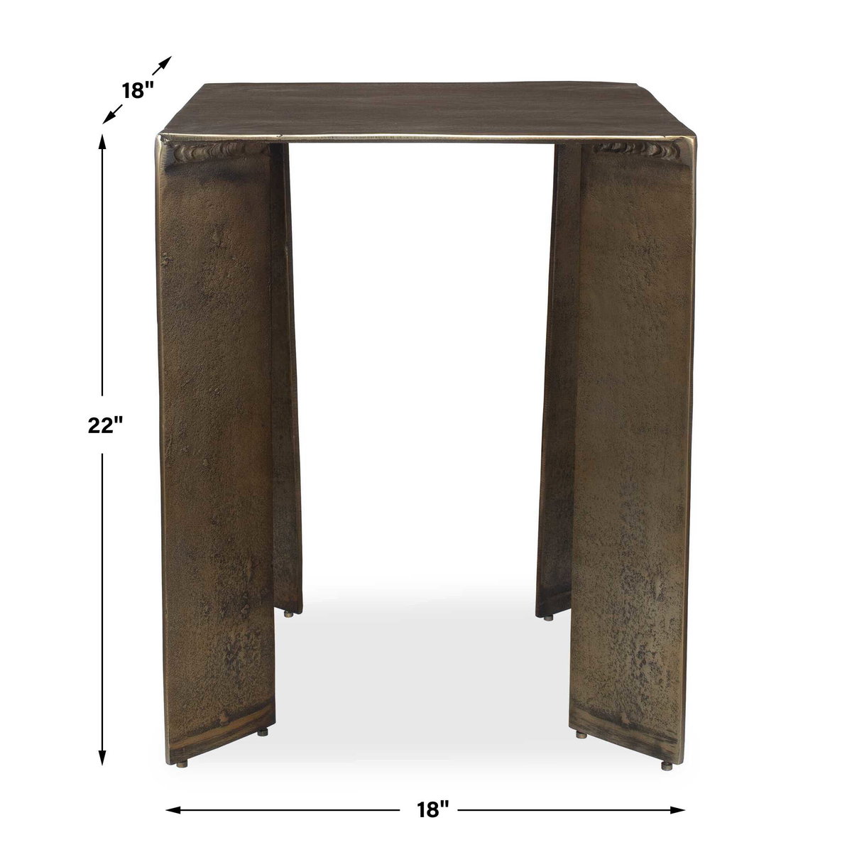 Reade Brass Outdoor Accent Table, Outdoor Table by Uttermost, 1'6" width x 1'10" height x 1'6" depth View 3