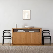 Online Designer Combined Living/Dining Center Disruption White by The Holly Collective Canvas Floater Frame 18x24 Natural