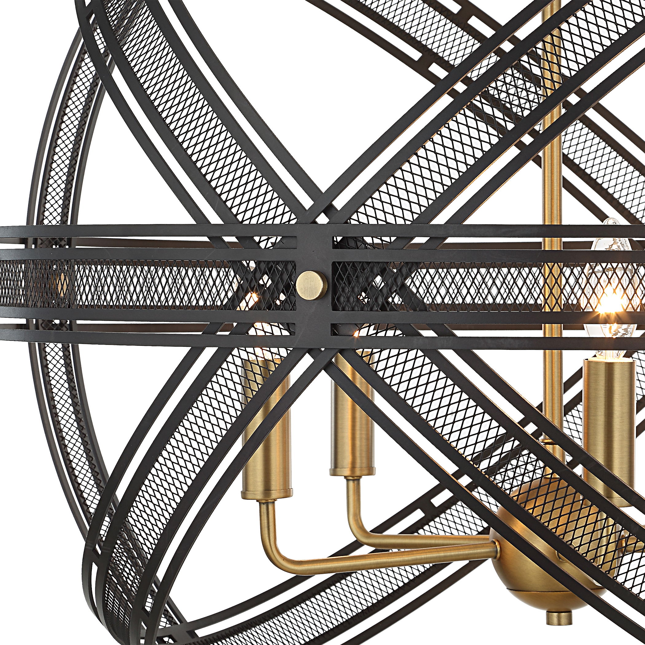 Spherical 5 Light Pendant, Ceiling Light by Uttermost, 27.75" width x 27.5" height x 27.75" depth View 9