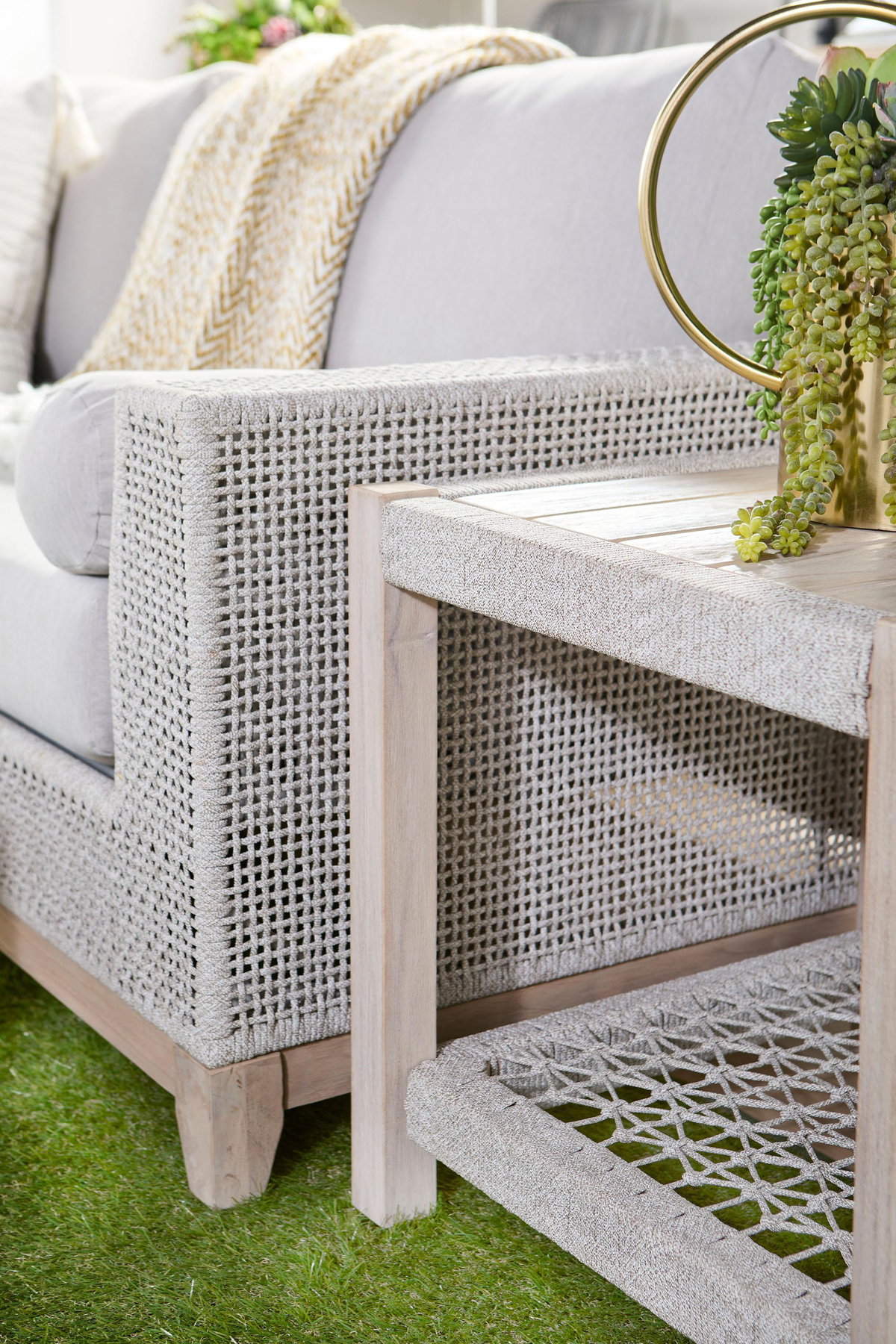 Wrap Outdoor End Table, Side & End Table by Essentials for Living, 21.25" width x 21" height x 21.25" depth View 7
