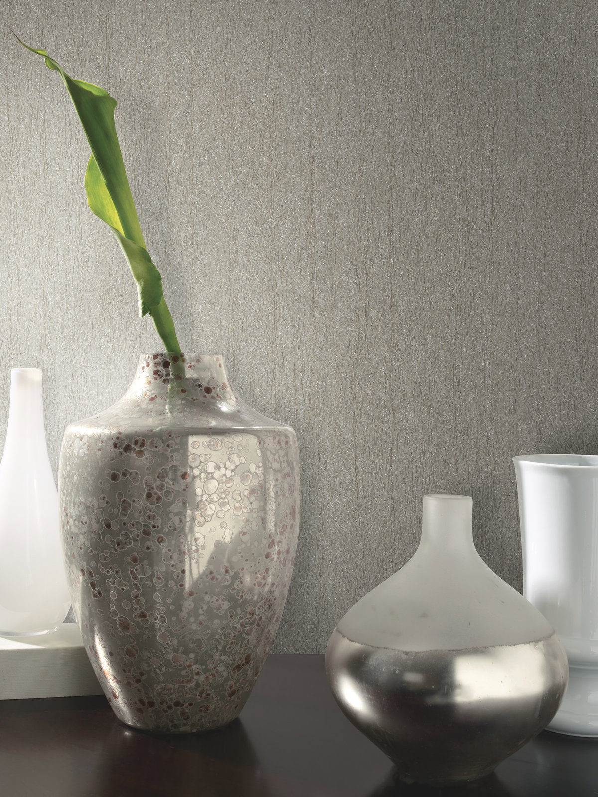 Natural Texture Silver & Brown Metallic Wallpaper, by York Wall, 33' length x 1'9" width x 0.02" depth View 2