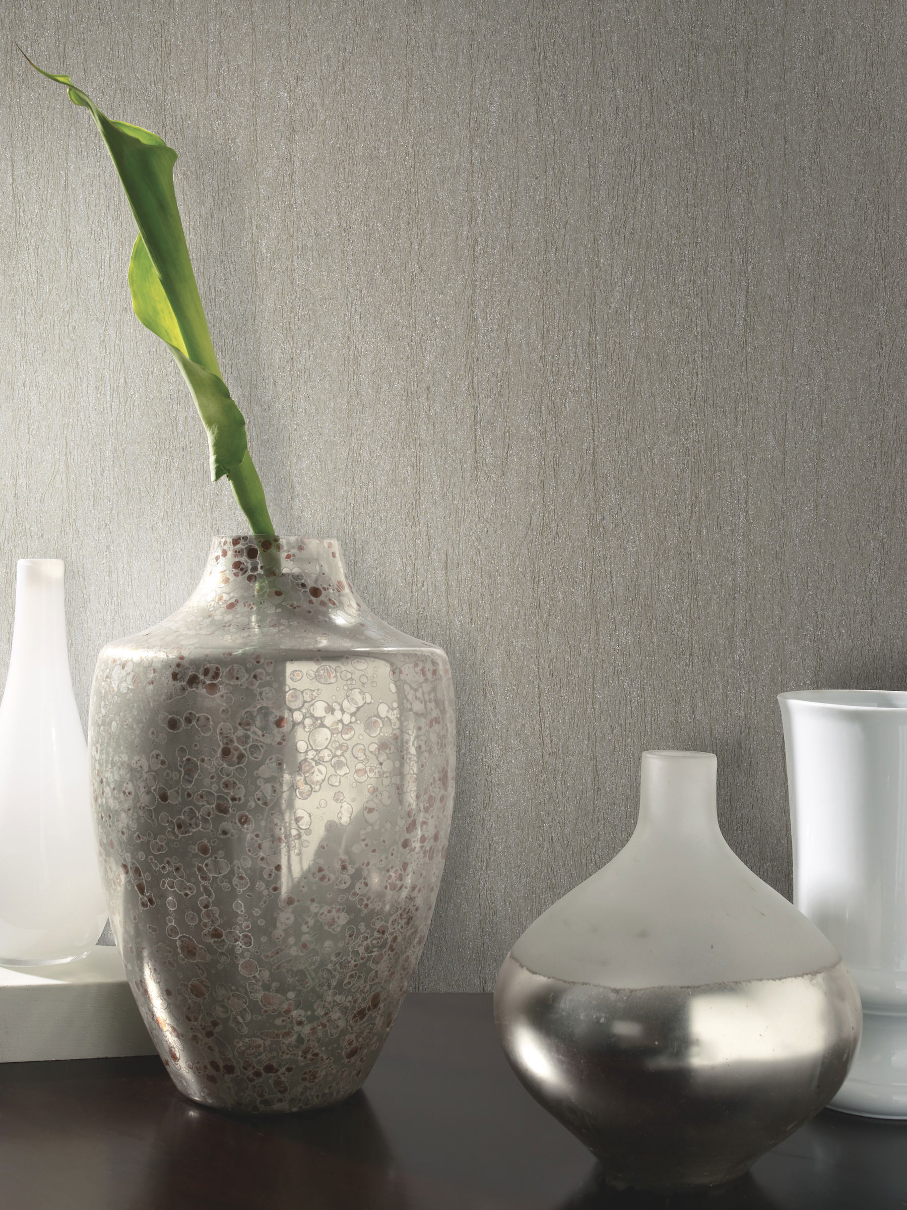 Natural Texture Silver & Brown Metallic Wallpaper large image 