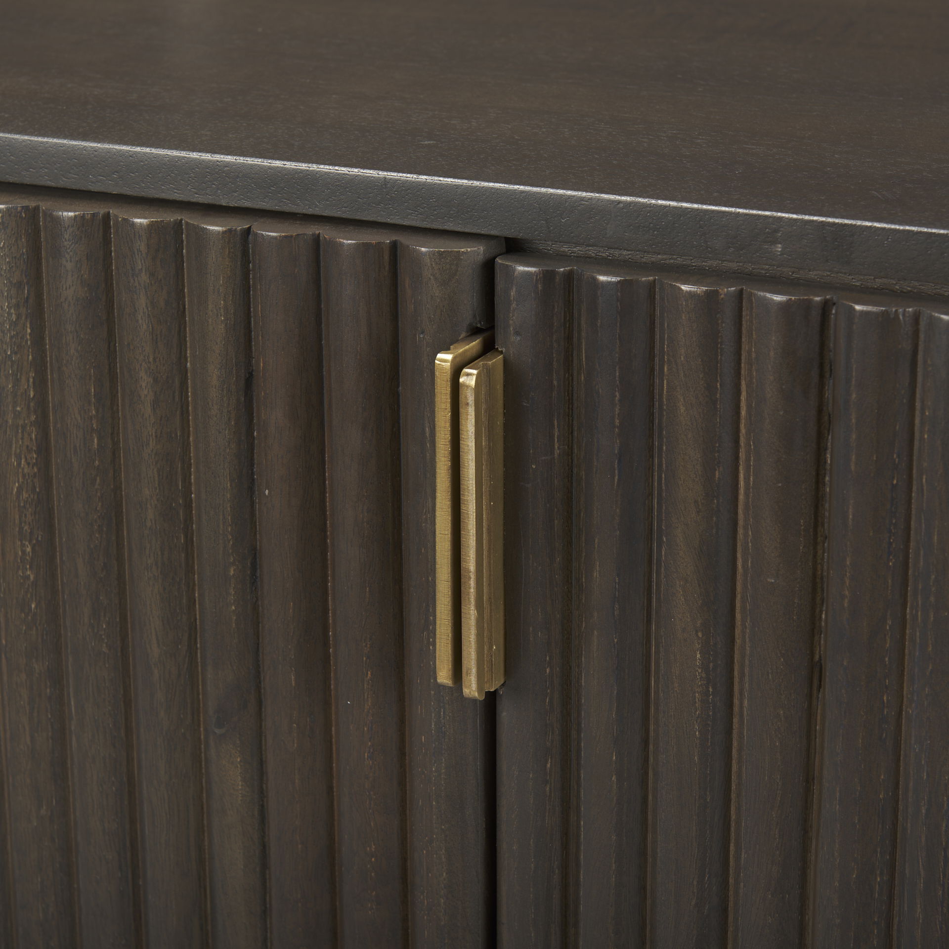 Terra 72L x 18W x 32H Dark Brown Wood Fluted Sideboard large image 