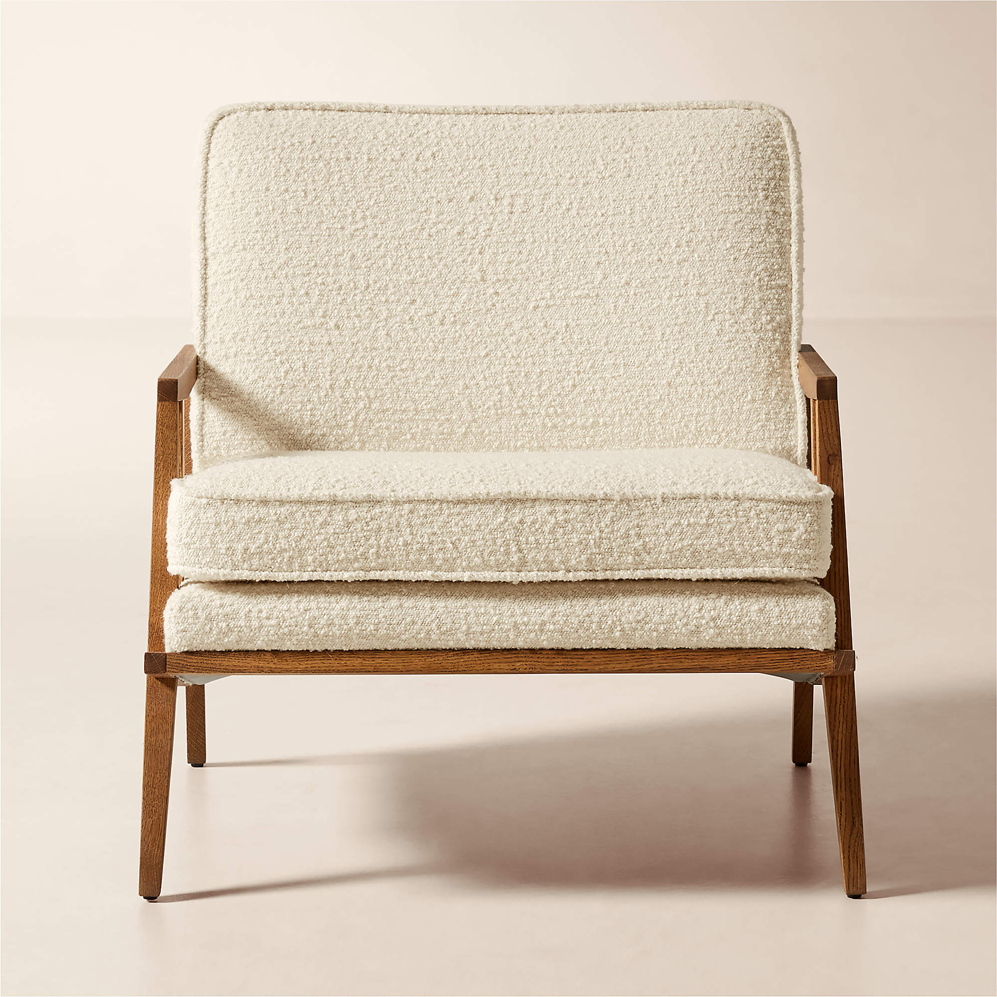Online Designer Living Room Director White Boucle Accent Chair Model 1201 by Paul McCobb