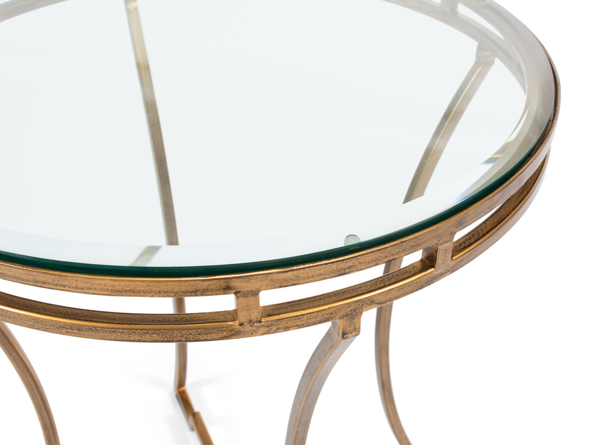 Round Side Table, by Sarreid, 1'8" length x 1'8" width x 1'10" height View 8