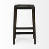 Nell 30' Seat Height Black Metal Seat & Foot Rest With Black Wood Legs Stool, Counter & Bar Stool by Mercana, 18" length x 15" width x 30" height thumbnail 6