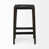 Nell Backless 30in Seat Bar Stool | Black Metal with Dark Brown Wood, Counter & Bar Stool by Mercana, 18" length x 15" width x 30" height thumbnail 6