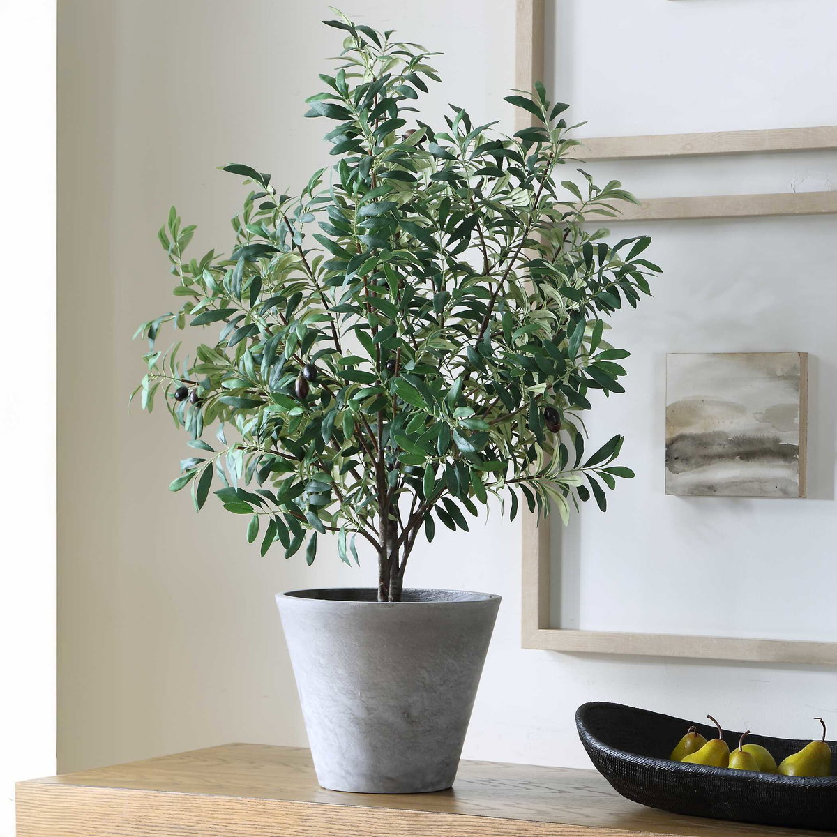Marisol Potted Olive Plant, by Uttermost, 2'4.5" width x 3'9.25" height x 2'2.5" depth View 3