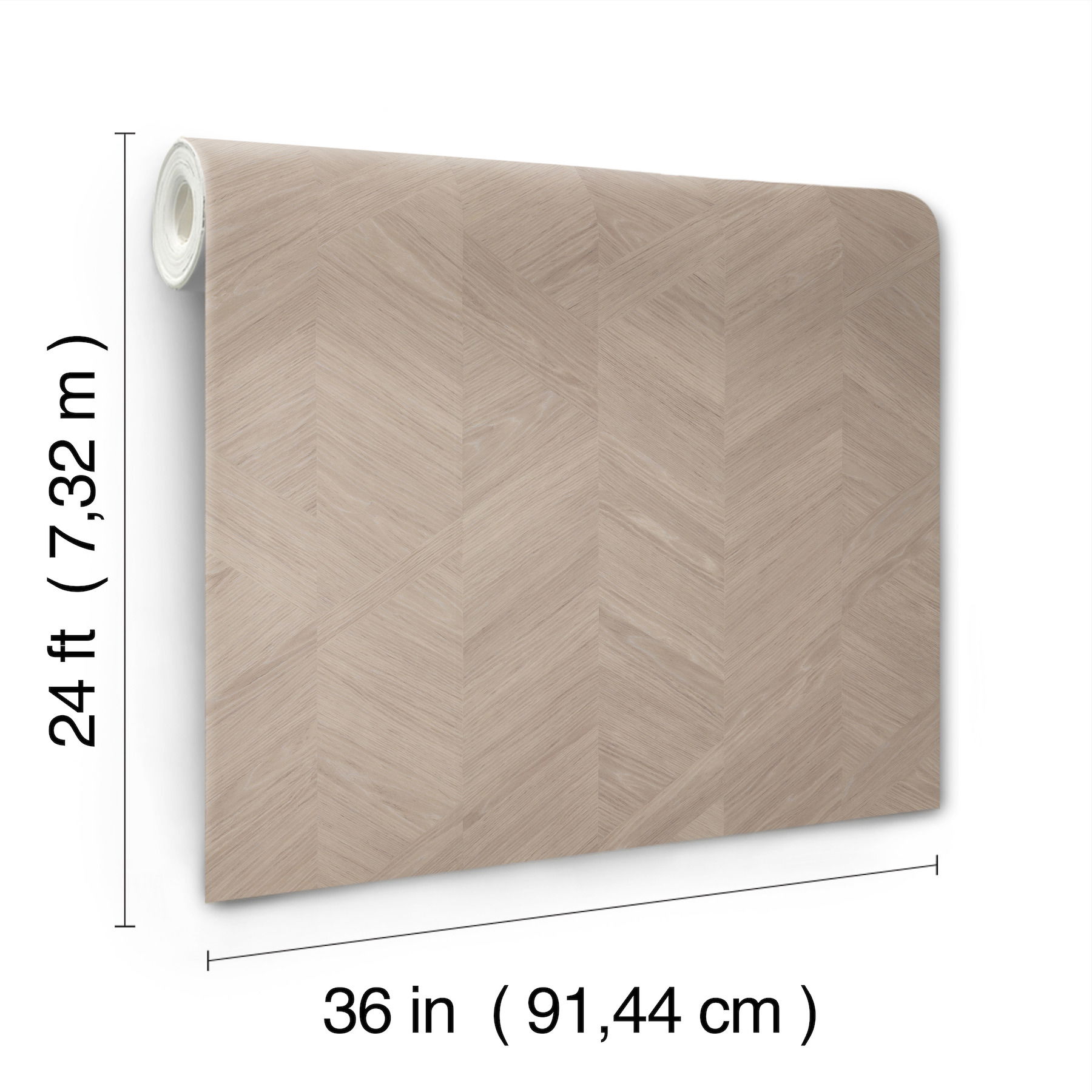 Interlocking Wood Taupe Wallpaper large image 