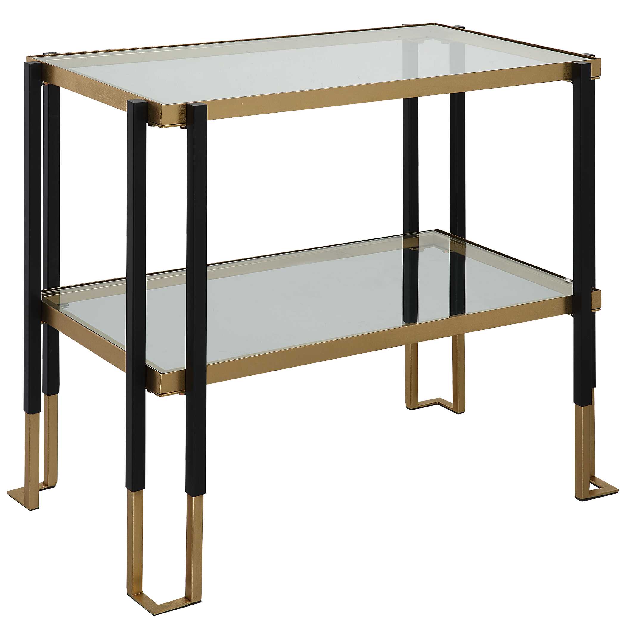 Kentmore Glass Side Table, Furniture by Uttermost, 27.8" width x 24" height x 16" depth View 4
