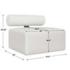 Bolster Back White Armless Outdoor Sofa, by Uttermost, 3' width x 2'5.25" height x 3' depth thumbnail 3