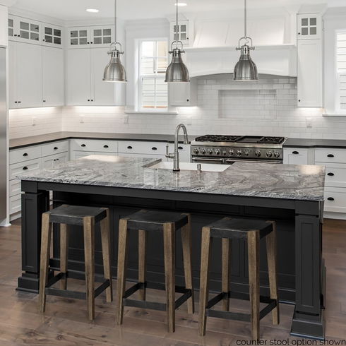 Nell 30" Seat Height Black Metal Seat & Foot Rest With Brown Wood Legs Stool