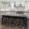 Nell Backless 30in Seat Bar Stool | Black Metal with Light Brown Wood, Counter & Bar Stool by Mercana, 18" length x 15" width x 30" height thumbnail 2