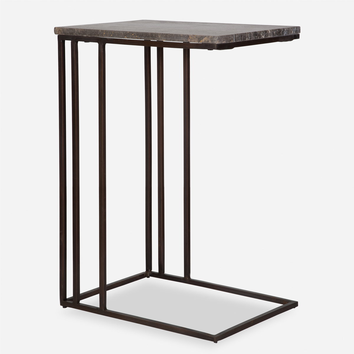 Theodore Travertine Accent Table, Side & End Table by Uttermost, 16" width x 23" height x 12" depth View 1