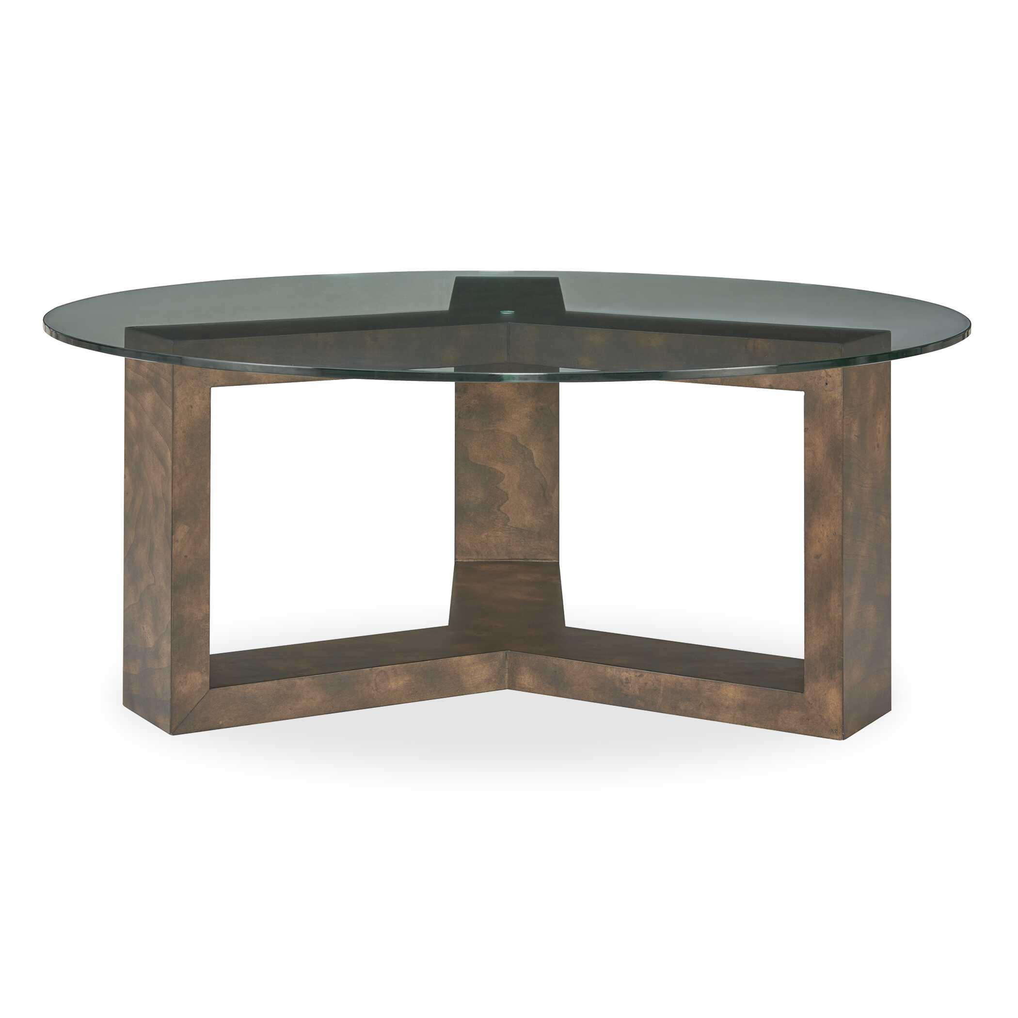 Ignis Round Glass Coffee Table, Furniture by Uttermost, 42" width x 16.5" height x 42" depth View 1
