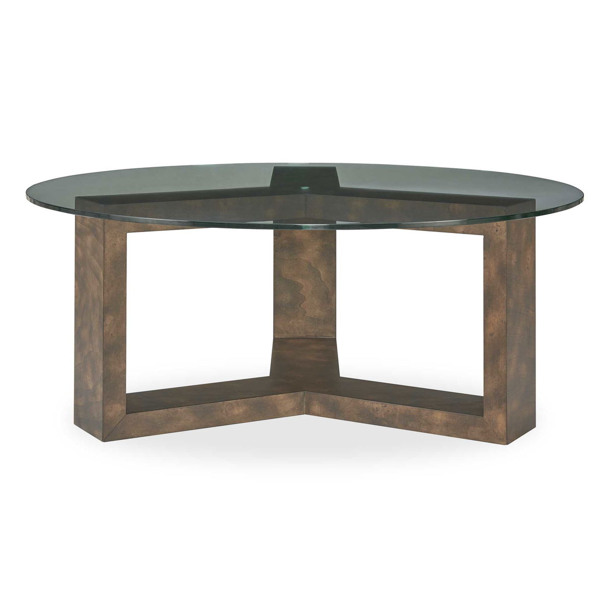 Ignis Round Glass Coffee Table, by Uttermost, 42" width x 16.5" height x 42" depth View 1