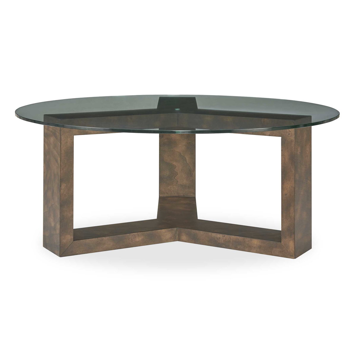 Ignis Round Glass Coffee Table, by Uttermost, 42" width x 16.5" height x 42" depth View 1