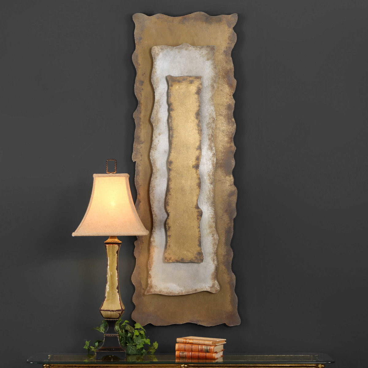 Jaymes Oxidized Panel, Sculptural Wall Art by Uttermost, 20.5" width x 60.25" height x 2.75" depth View 7