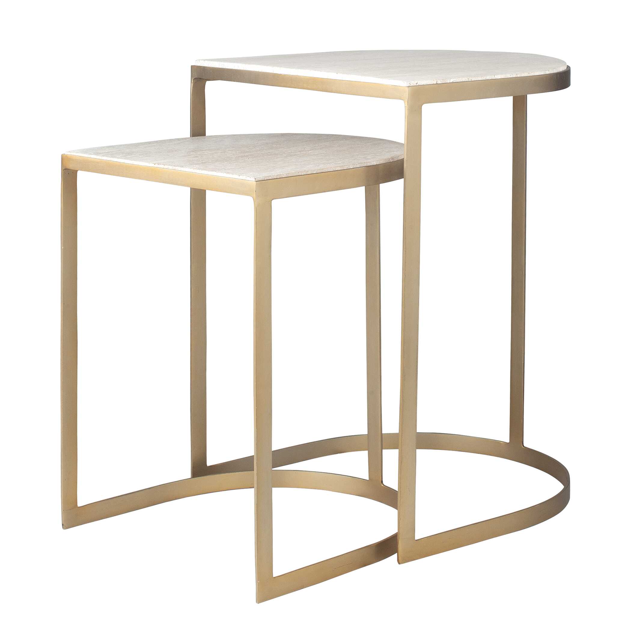 Lindon Travertine Nesting Tables Set/2, Furniture by Uttermost, 17.25" width x 24.25" height x 17.25" depth View 5